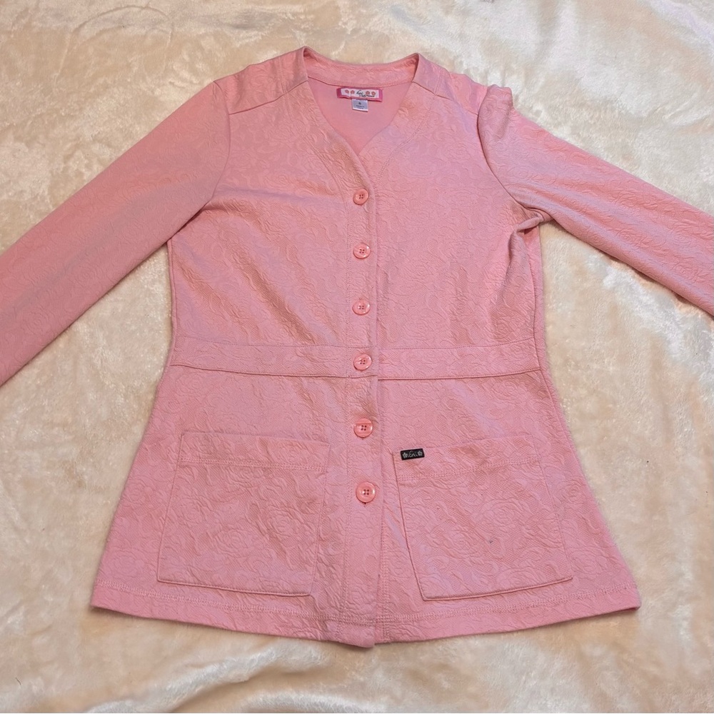 Koi Pink Claire Scrub Cardigan